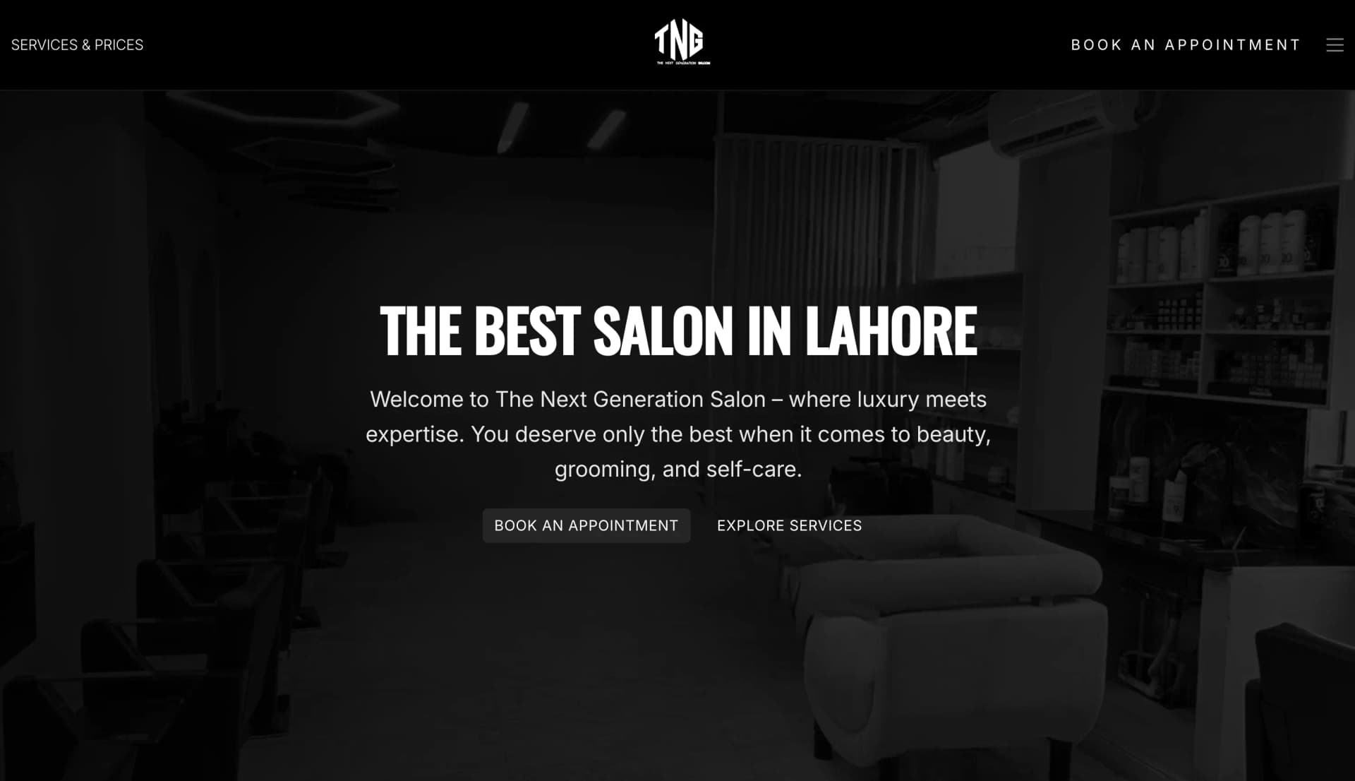 The Next Generation Salon Website Preview
